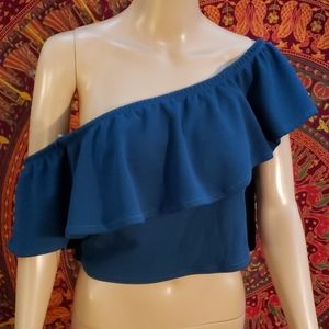 Minette off shoulder peplum crop top size medium